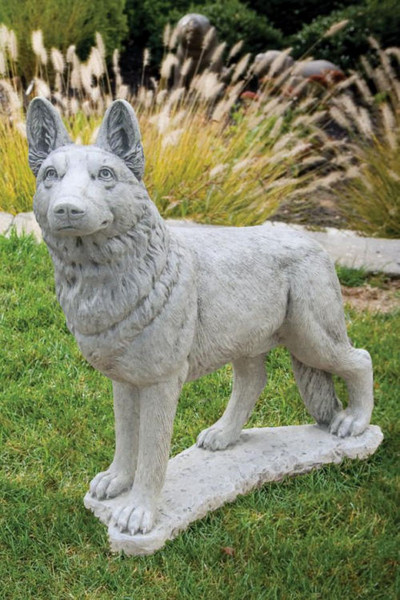 German Shepherd dog Sculpture life size statue Cement Large Stone